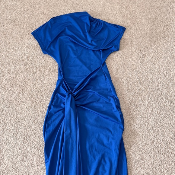 Cobalt Blue Bodycon Maxi Dress - Picture 3 of 4